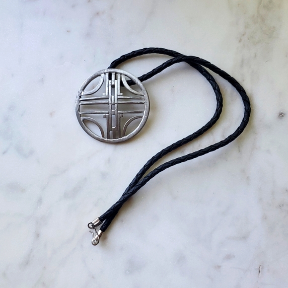 Vintage Fine Pewter Abstract Pendant Signed Kelly Waters - Picture 2 of 6